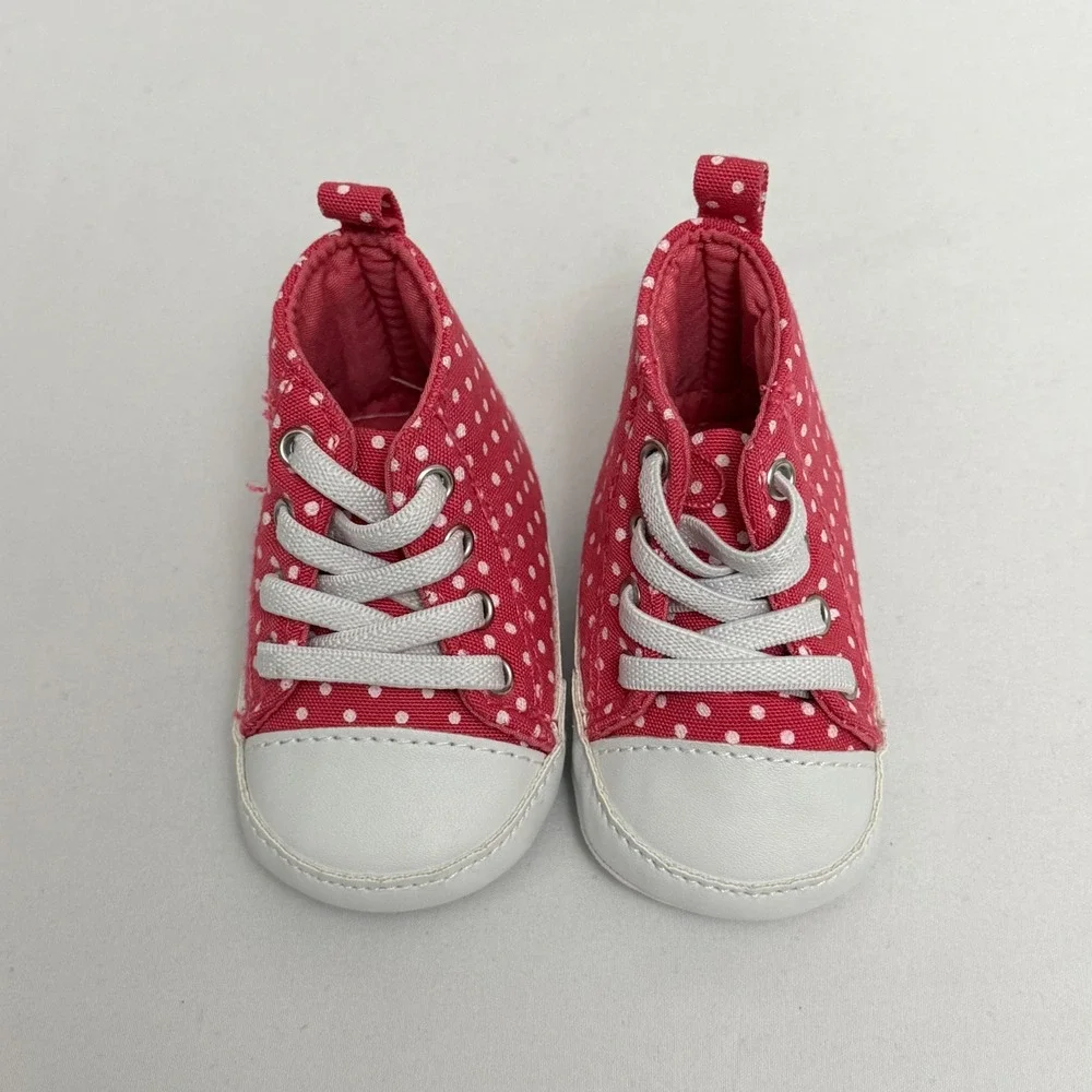Carter's & Baby‎ B'gosh Newborn Crib Shoes Bundle Pink Polka Dot Brown Quilted